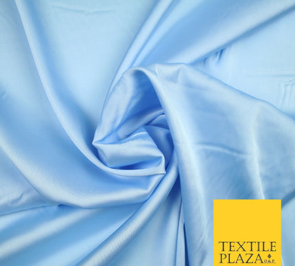 BABY BLUE  Fine Silky Smooth Liquid Sateen Satin Dress Fabric Drape Lining Material 7026