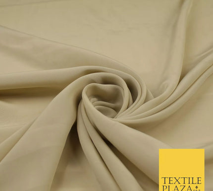 BEIGE Plain Dyed Silky French Crepe de Chine Fabric Material Dress 44" 9002