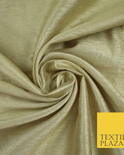 BEIGE  Plain Dyed Faux Dupion Raw Silk 100% Polyester Dress Fabric 44" 6252
