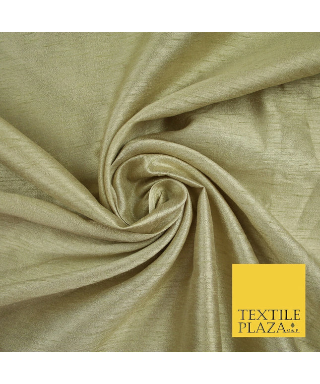BEIGE  Plain Dyed Faux Dupion Raw Silk 100% Polyester Dress Fabric 44" 6252