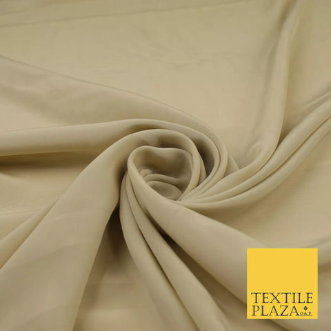 BEIGE Plain Dyed Silky French Crepe de Chine Fabric Material Dress 44" 9002