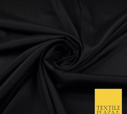 DULL BLACK Plain Dyed Silky French Crepe de Chine Fabric Material Dress 44" 8993