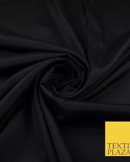 DULL BLACK Plain Dyed Silky French Crepe de Chine Fabric Material Dress 44" 8993