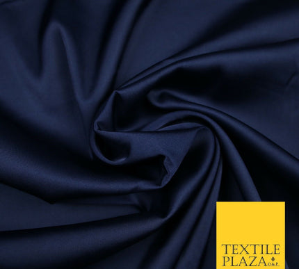 NAVY BLUE Fine Silky Smooth Liquid Sateen Satin Dress Fabric Drape Lining Material 6986