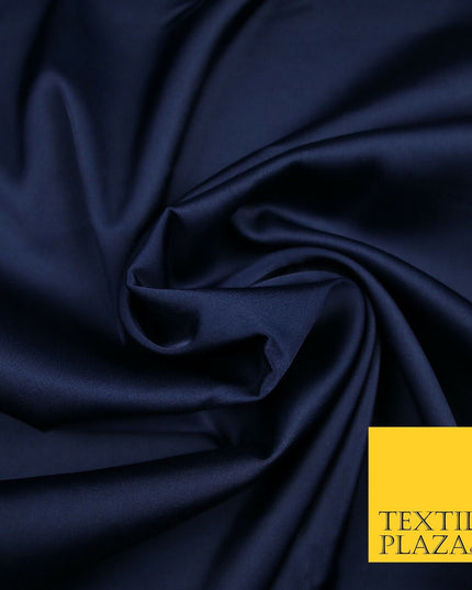 NAVY BLUE Fine Silky Smooth Liquid Sateen Satin Dress Fabric Drape Lining Material 6986