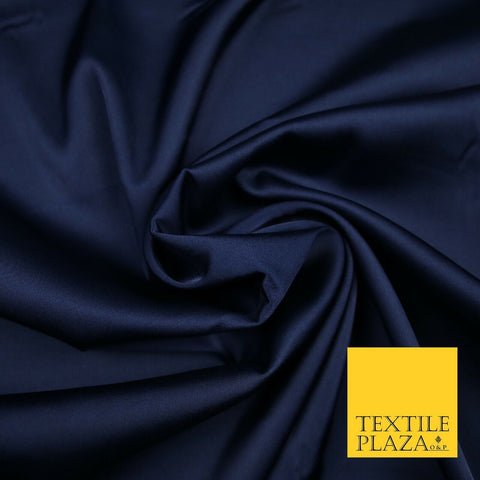 NAVY BLUE Fine Silky Smooth Liquid Sateen Satin Dress Fabric Drape Lining Material 6986