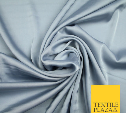 LIGHT BLUE GREY Fine Silky Smooth Liquid Sateen Satin Dress Fabric Drape Lining Material 6990
