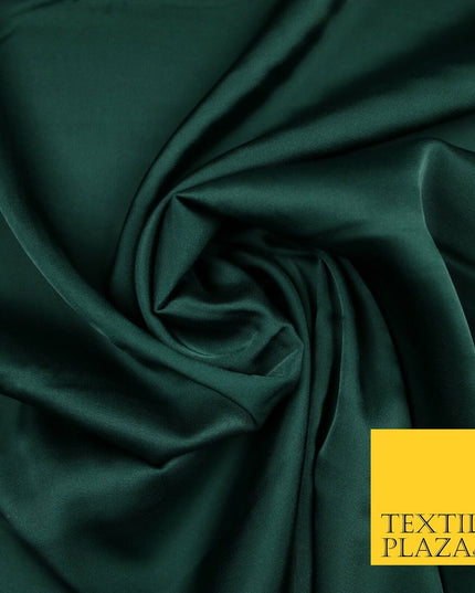 BOTTLE GREEN Fine Silky Smooth Liquid Sateen Satin Dress Fabric Drape Lining Material 7032