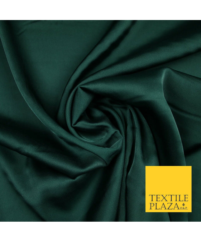 BOTTLE GREEN Fine Silky Smooth Liquid Sateen Satin Dress Fabric Drape Lining Material 7032