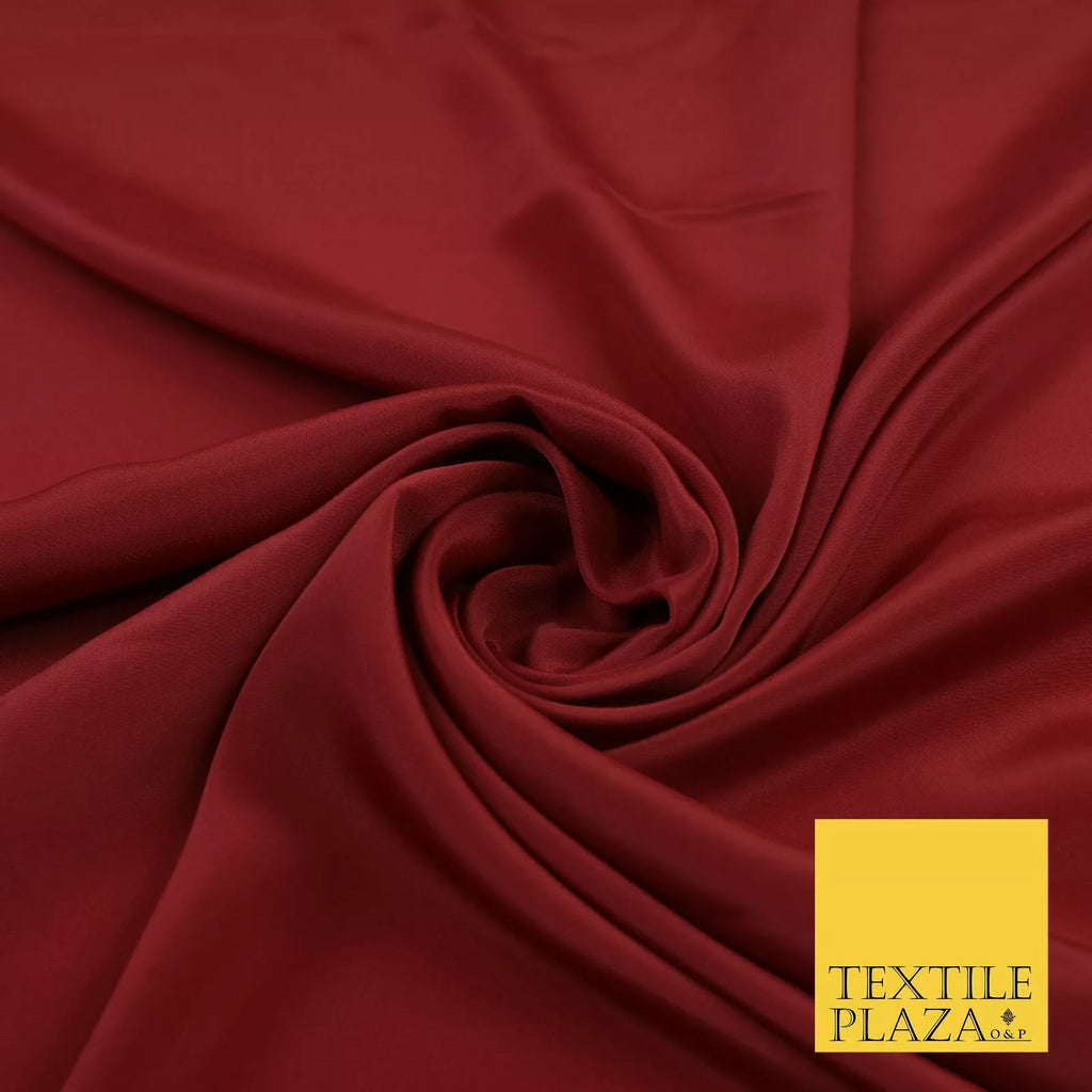 BRICK RED Plain Dyed Silky French Crepe de Chine Fabric Material Dress 44" 9047