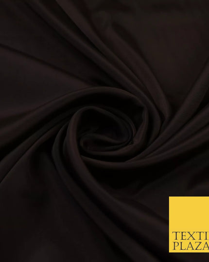 BROWN Plain Dyed Silky French Crepe de Chine Fabric Material Dress 44" 9042