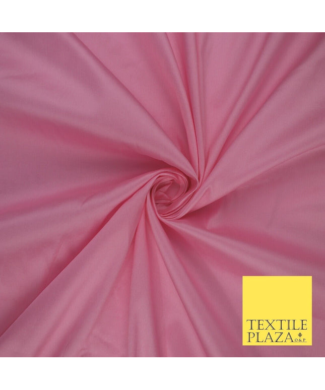 BUBBLEGUM PINK SHOT WHITE Premium Plain Dyed Faux Matte Silk TAFFETA Dress Fabric Material 8749