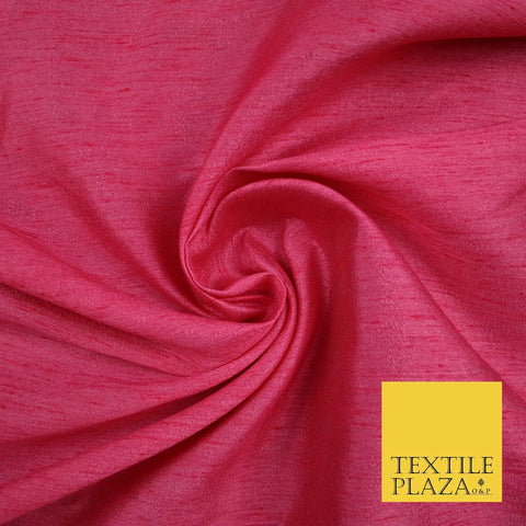 BUBBLEGUM PINK Plain Dyed Faux Dupion Raw Silk 100% Polyester Dress Fabric 44" 6275