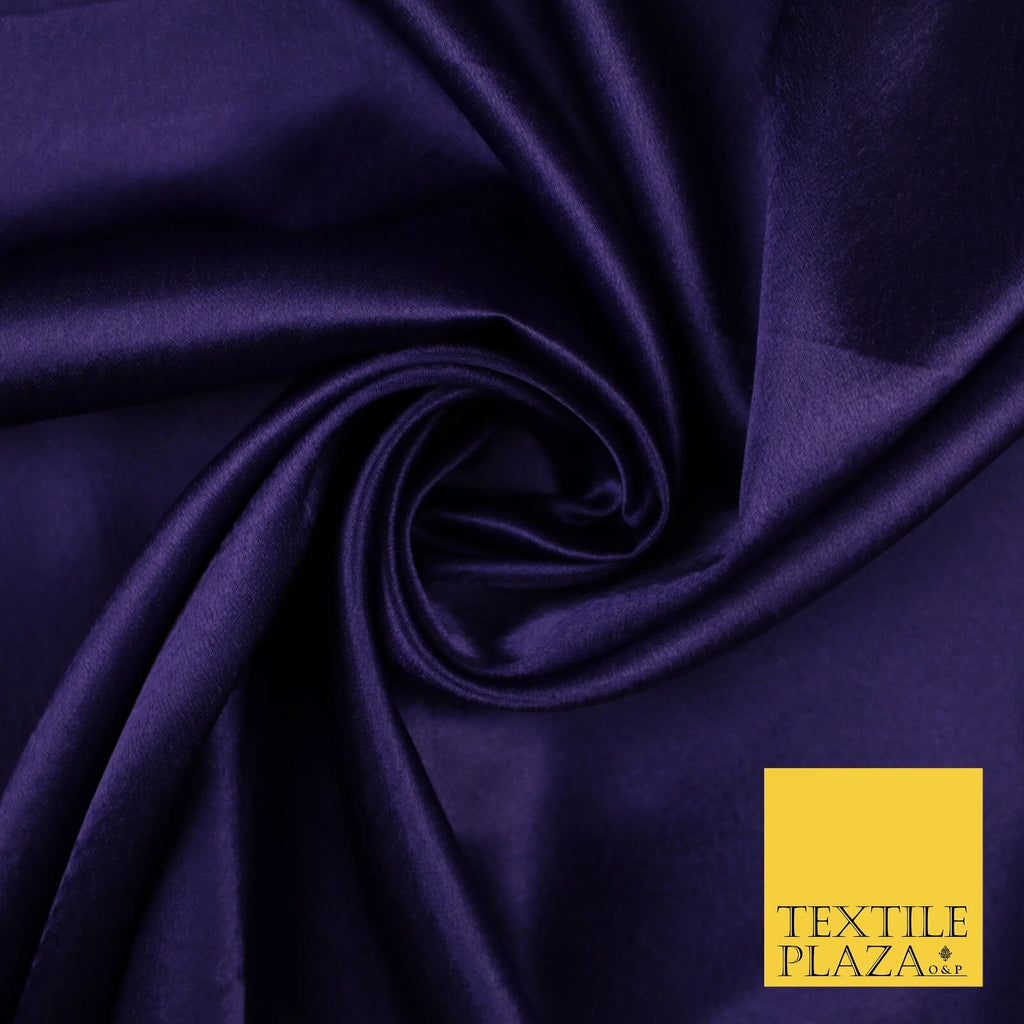 CADBURY PURPLE Plain Solid Crepe Back Satin Fabric Material Dress Bridal 58" 10429