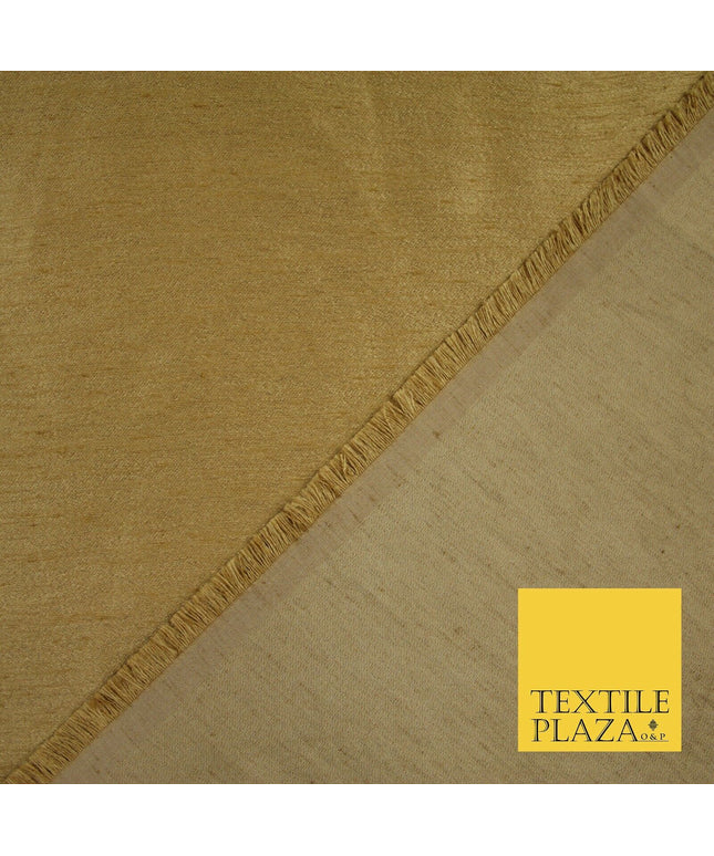 CAMEL GOLD Plain Dyed Faux Dupion Raw Silk Polyester Dress Fabric Material 6204