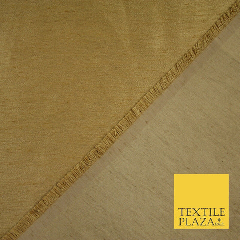 CAMEL GOLD Plain Dyed Faux Dupion Raw Silk Polyester Dress Fabric Material 6204