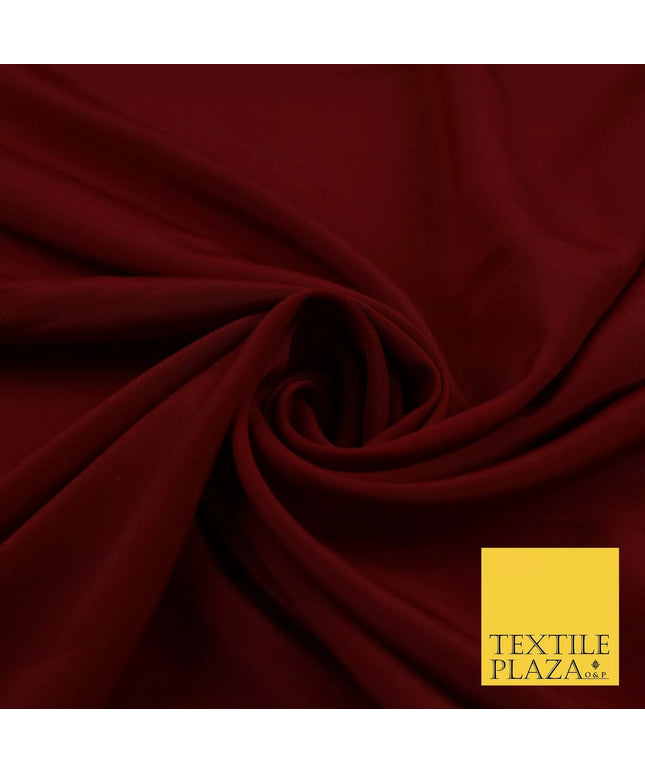 CHERRY MAROON Plain Dyed Silky French Crepe de Chine Fabric Material Dress 44" 9046