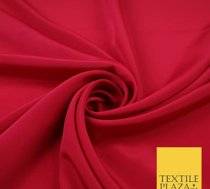 CHERRY Plain Dyed Silky French Crepe de Chine Fabric Material Dress 44" 9032