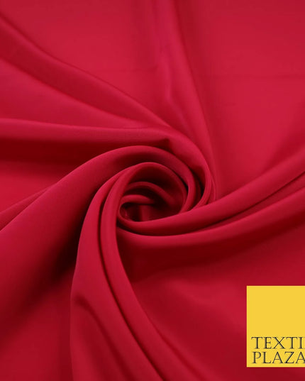 CHERRY Plain Dyed Silky French Crepe de Chine Fabric Material Dress 44" 9032