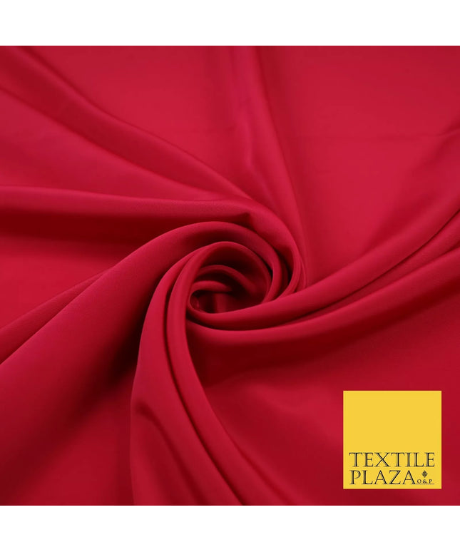 CHERRY Plain Dyed Silky French Crepe de Chine Fabric Material Dress 44" 9032