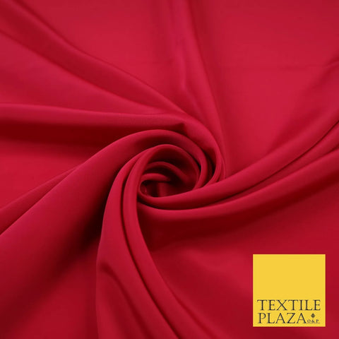 CHERRY Plain Dyed Silky French Crepe de Chine Fabric Material Dress 44" 9032