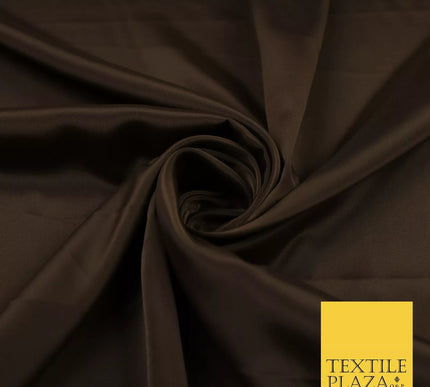 CHESTNUT BROWN Plain Dyed Silky French Crepe de Chine Fabric Material Dress 44" 9041
