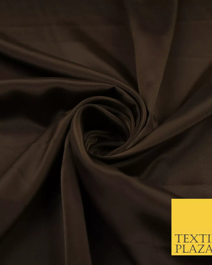 CHESTNUT BROWN Plain Dyed Silky French Crepe de Chine Fabric Material Dress 44" 9041