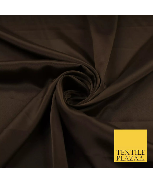 CHESTNUT BROWN Plain Dyed Silky French Crepe de Chine Fabric Material Dress 44" 9041