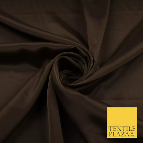 CHESTNUT BROWN Plain Dyed Silky French Crepe de Chine Fabric Material Dress 44" 9041