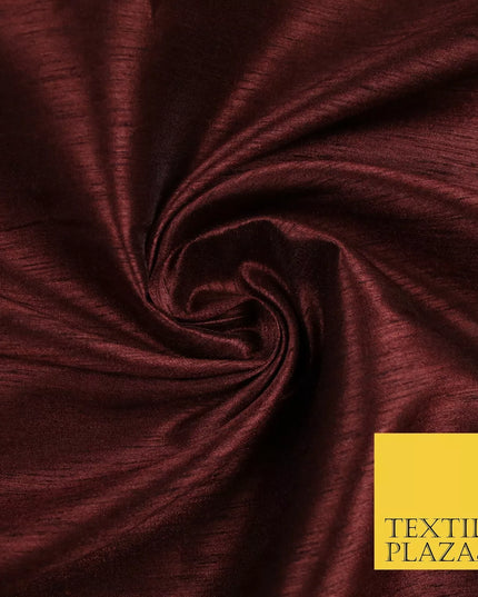 CINNAMON BROWN  Plain Dyed Faux Dupion Raw Silk 100% Polyester Dress Fabric 44" 6297