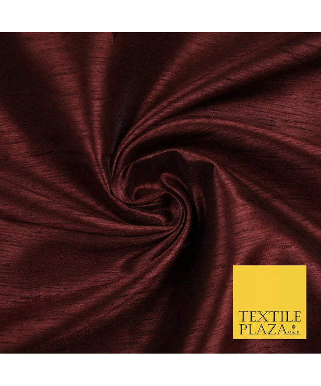 CINNAMON BROWN  Plain Dyed Faux Dupion Raw Silk 100% Polyester Dress Fabric 44" 6297