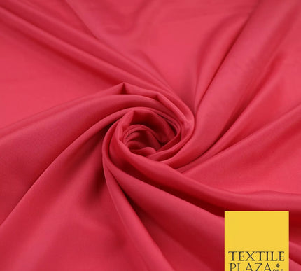 CORAL Plain Dyed Silky French Crepe de Chine Fabric Material Dress 44" 9029