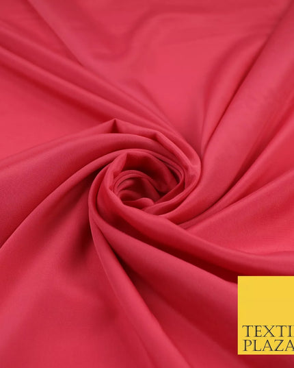 CORAL Plain Dyed Silky French Crepe de Chine Fabric Material Dress 44" 9029