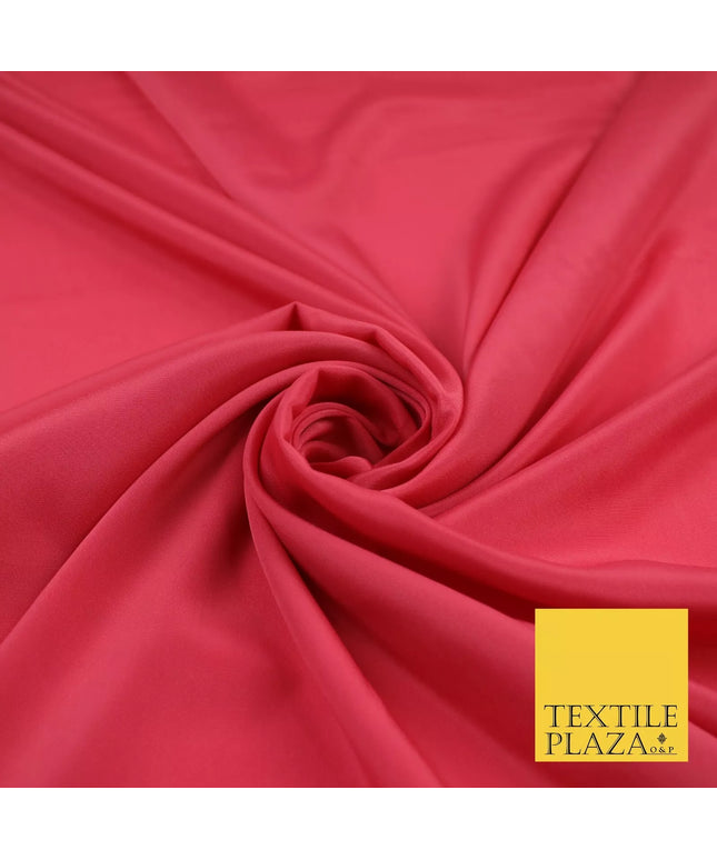 CORAL Plain Dyed Silky French Crepe de Chine Fabric Material Dress 44" 9029