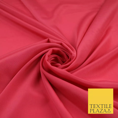 CORAL Plain Dyed Silky French Crepe de Chine Fabric Material Dress 44" 9029