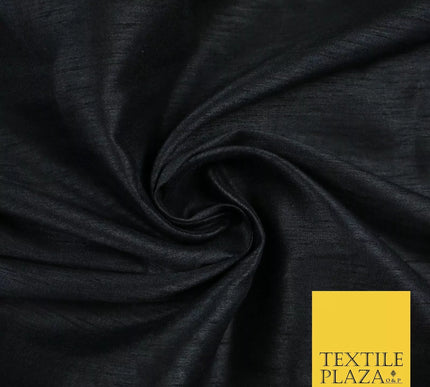 DARK NAVY BLUE Plain Dyed Faux Dupion Raw Silk 100% Polyester Dress Fabric 44" 6245