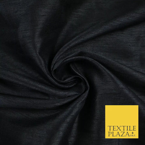 DARK NAVY BLUE Plain Dyed Faux Dupion Raw Silk 100% Polyester Dress Fabric 44" 6245