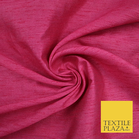 DARK PINK Plain Dyed Faux Dupion Raw Silk 100% Polyester Dress Fabric 44" 6273