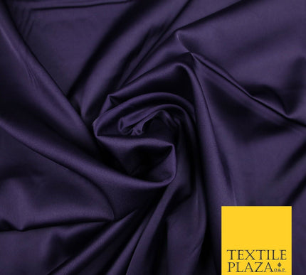 DARK PURPLE   Fine Silky Smooth Liquid Sateen Satin Dress Fabric Drape Lining Material 7021