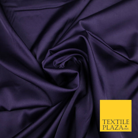 DARK PURPLE   Fine Silky Smooth Liquid Sateen Satin Dress Fabric Drape Lining Material 7021