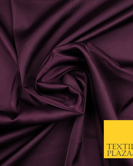 AUBERGINE PLUM Fine Silky Smooth Liquid Sateen Satin Dress Fabric Drape Lining Material 7022