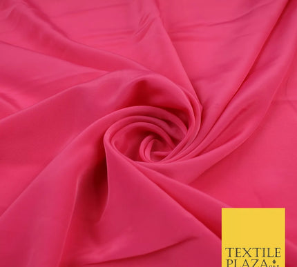 DEEP BUBBLEGUM PINK Plain Dyed Silky French Crepe de Chine Fabric Material Dress 44" 9028