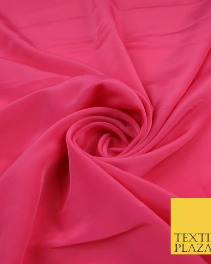 DEEP BUBBLEGUM PINK Plain Dyed Silky French Crepe de Chine Fabric Material Dress 44" 9028