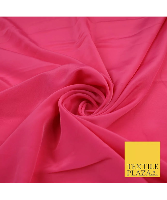 DEEP BUBBLEGUM PINK Plain Dyed Silky French Crepe de Chine Fabric Material Dress 44" 9028