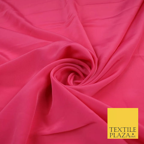 DEEP BUBBLEGUM PINK Plain Dyed Silky French Crepe de Chine Fabric Material Dress 44" 9028