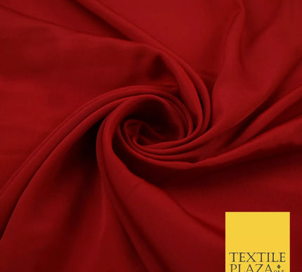 DEEP RED Plain Dyed Silky French Crepe de Chine Fabric Material Dress 44" 9034