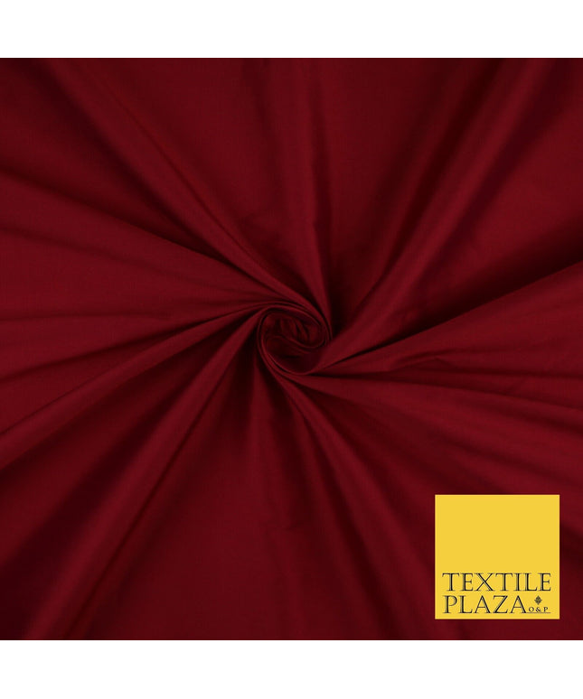 DEEP RED SHOT PINK Premium Plain Dyed Faux Matte Silk TAFFETA Dress Fabric Material 8748