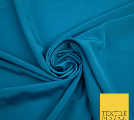 DEEP TURQUOISE Plain Dyed Silky French Crepe de Chine Fabric Material Dress 44" 9064