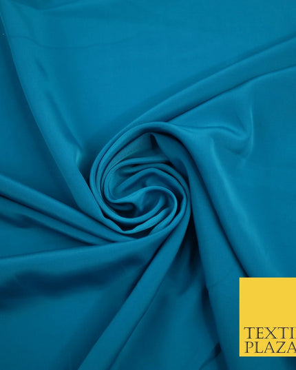 DEEP TURQUOISE Plain Dyed Silky French Crepe de Chine Fabric Material Dress 44" 9064