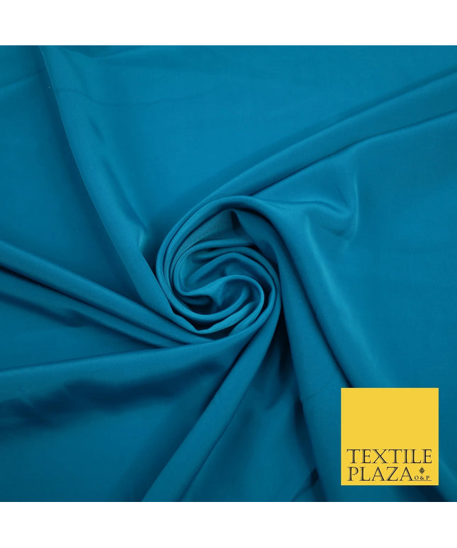 DEEP TURQUOISE Plain Dyed Silky French Crepe de Chine Fabric Material Dress 44" 9064